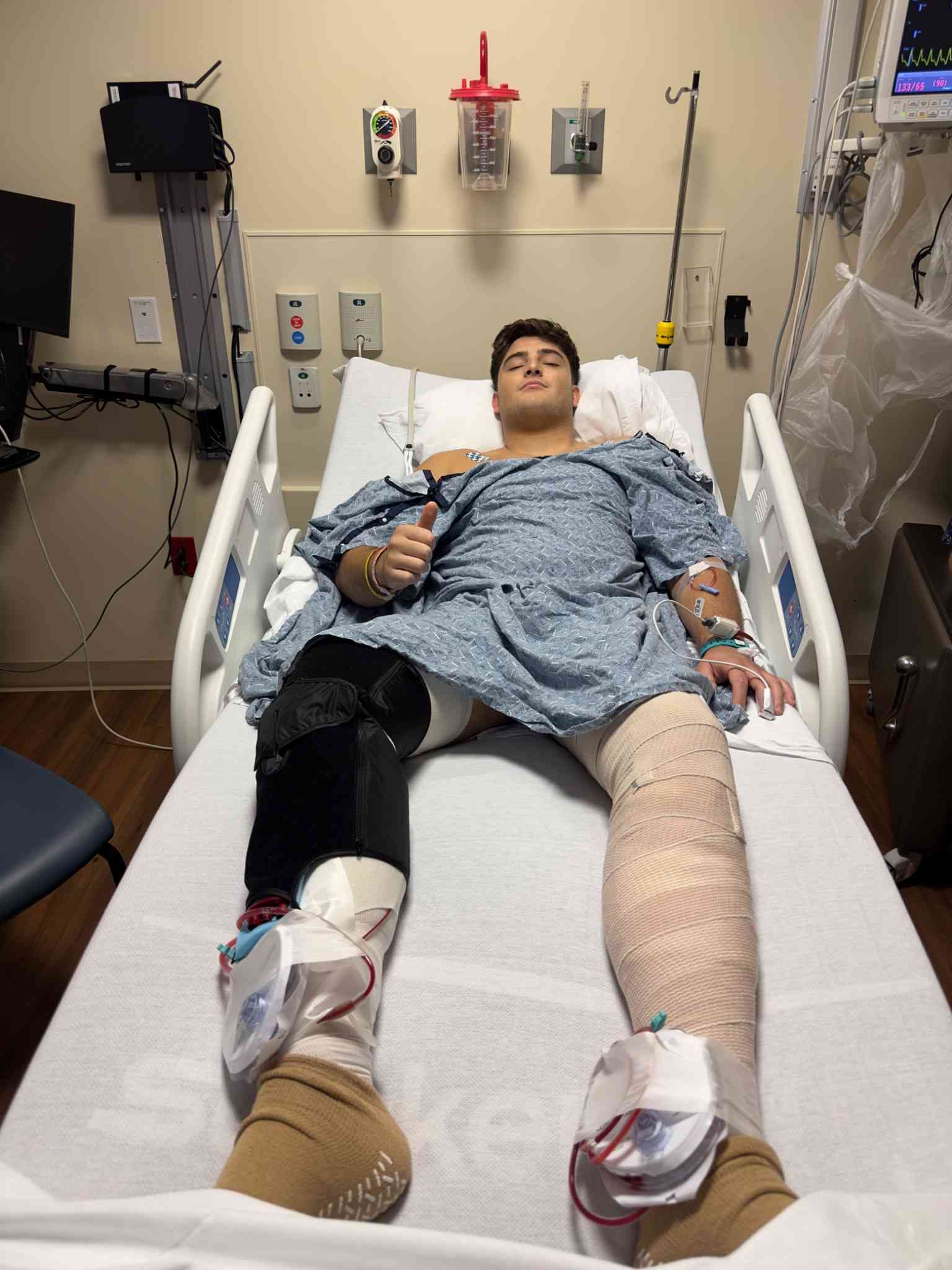 CEO Jake Rumsey after having his second ACL & Meniscus surgery.